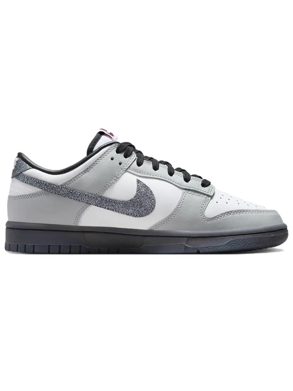 Nike Dunk Low Lx Glitter Swoosh White Light Smoke Grey Women's HQ3462-191  W6.5